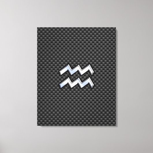 Aquarius Zodiac Sign Carbon Style Canvas Afdruk (Voorkant)
