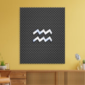 Aquarius Zodiac Sign Carbon Style Canvas Afdruk (Insitu (Woonkamer))