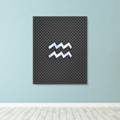 Aquarius Zodiac Sign Carbon Style Canvas Afdruk (Insitu (Houten vloer))