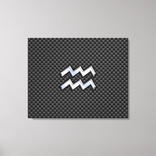 Aquarius Zodiac Sign Carbon Style Canvas Afdruk (Voorkant)