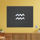 Aquarius Zodiac Sign Carbon Style Canvas Afdruk (Insitu (Woonkamer))