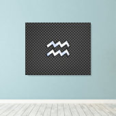 Aquarius Zodiac Sign Carbon Style Canvas Afdruk (Insitu (Houten vloer))
