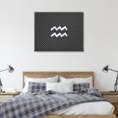 Aquarius Zodiac Sign Carbon Style Canvas Afdruk (Insitu (Slaapkamer))