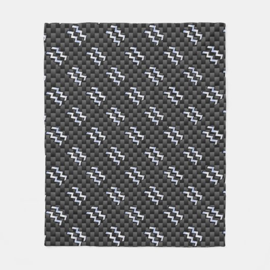 Aquarius Zodiac Sign Carbon Style Fleece Deken (Voorkant)