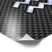 Aquarius Zodiac Sign Carbon Style Foto Afdruk (Hoek)