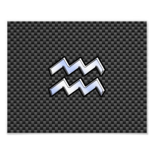 Aquarius Zodiac Sign Carbon Style Foto Afdruk