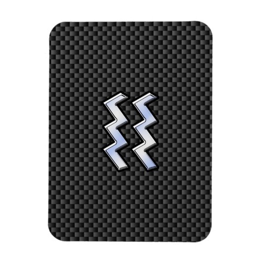 Aquarius Zodiac Sign Carbon Style Magneet (Verticaal)