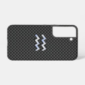 Aquarius Zodiac Sign Carbon Style Samsung Galaxy Hoesje (Achterkant horizontaal)