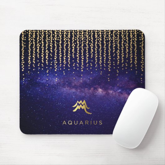 Aquarius Zodiac Sign Computer Mousepad Muismat (Met muis)