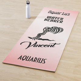 Aquarius Zodiac Sign. en Symbool Roze Yogamat