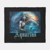 Aquarius Zodiac Sign Fleece Deken (Voorkant (Horizontaal))