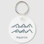 Aquarius Zodiac Sign Fun Quote Blue Birthday Sleutelhanger (Voorkant)