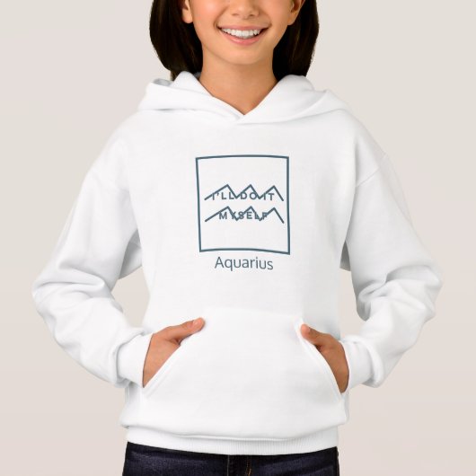 Aquarius Zodiac Sign Fun Quote Blue & White Hoodie (Voorkant)