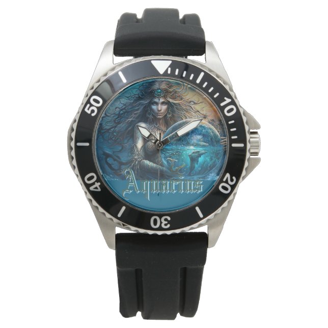 Aquarius Zodiac Sign Horloge (Voorkant)