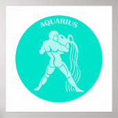 Aquarius, Zodiac Sign, Horoscope, Astrology Poster (Voorkant)
