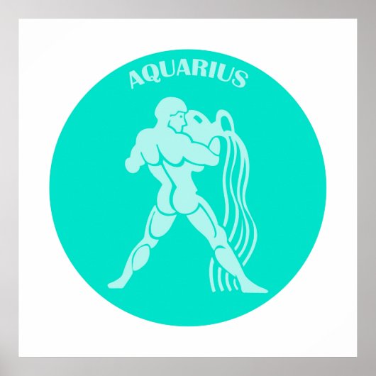Aquarius, Zodiac Sign, Horoscope, Astrology Poster (Voorkant)