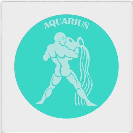 Aquarius, Zodiac Sign, Horoscope, Astrology Sticker (Voorkant)