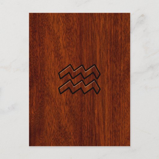 Aquarius Zodiac Sign Mahogany Style Briefkaart (Voorkant)
