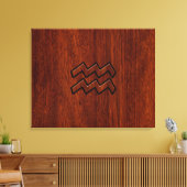 Aquarius Zodiac Sign Mahogany Style Canvas Afdruk (Insitu (Woonkamer))
