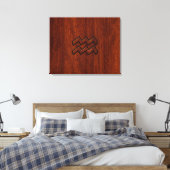 Aquarius Zodiac Sign Mahogany Style Canvas Afdruk (Insitu (Slaapkamer))