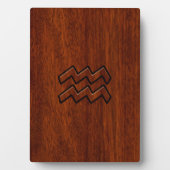 Aquarius Zodiac Sign Mahogany Style Fotoplaat (voorkant)