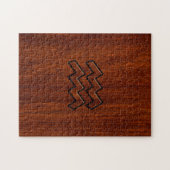 Aquarius Zodiac Sign Mahogany Style Legpuzzel (Horizontaal)