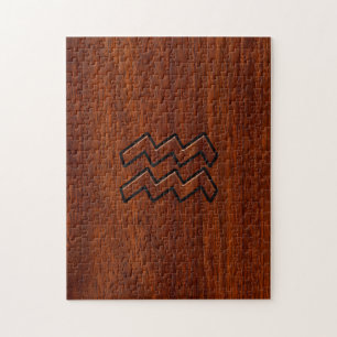 Aquarius Zodiac Sign Mahogany Style Legpuzzel