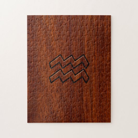 Aquarius Zodiac Sign Mahogany Style Legpuzzel (Verticaal)