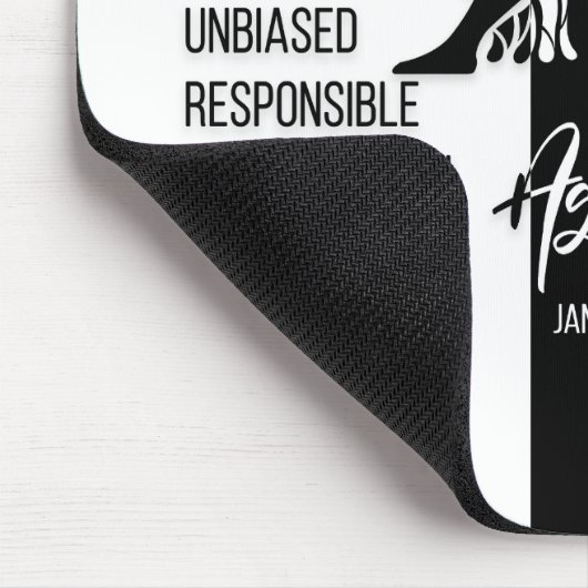 Aquarius Zodiac Sign Mousepad, zwart-wit Muismat (Hoek)