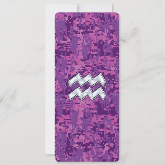 Aquarius Zodiac Sign on fuchsia digital camo (Voorkant)