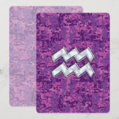 Aquarius Zodiac Sign on fuchsia digital camo (Voorkant / Achterkant)