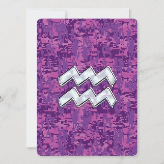 Aquarius Zodiac Sign on fuchsia digital camo (Voorkant)