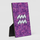 Aquarius Zodiac Sign on fuchsia digital camouflage Fotoplaat (Zijkant)