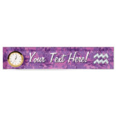 Aquarius Zodiac Sign on fuchsia digital camouflage Naambordje (Voorkant)