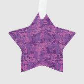 Aquarius Zodiac Sign on fuchsia digital camouflage Ornament (achterkant)