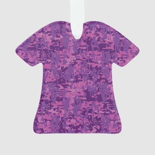 Aquarius Zodiac Sign on fuchsia digital camouflage Ornament (achterkant)