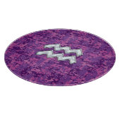 Aquarius Zodiac Sign on fuchsia digital camouflage Snijplank (Hoek)