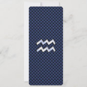 Aquarius Zodiac Sign on navy blue koolstofvezel (Voorkant)