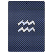Aquarius Zodiac Sign on navy blue koolstofvezel Klembord (Achterkant)