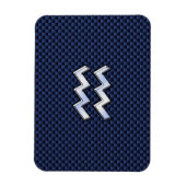 Aquarius Zodiac Sign on navy blue koolstofvezel Magneet (Verticaal)