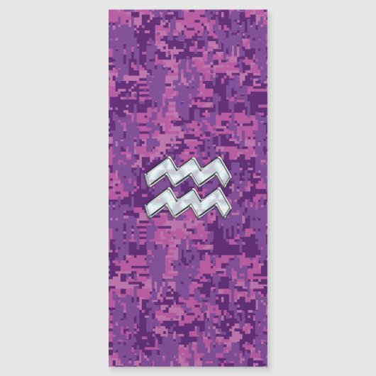 Aquarius Zodiac Sign on Pink Digital Camouflage (Voorkant)