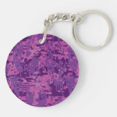 Aquarius Zodiac Sign on Pink Digital Camouflage Sleutelhanger (Achterkant)