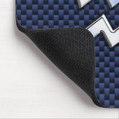 Aquarius Zodiac Sign on Royal Blue Carbon Fiber Muismat (Hoek)