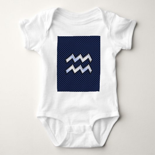 Aquarius Zodiac Sign on Royal Blue Carbon Fiber Romper (Voorkant)