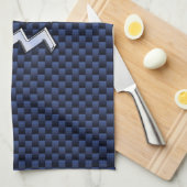 Aquarius Zodiac Sign on Royal Blue Carbon Fiber Theedoek (Quarter Fold)