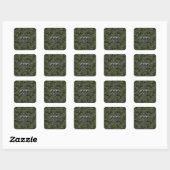 Aquarius Zodiac Sign on Woodland Digital Camo Vierkante Sticker (Vel)