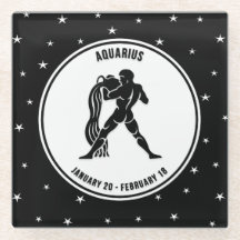 Aquarius Zodiac Sign., Onderzetter van zwart-wit g