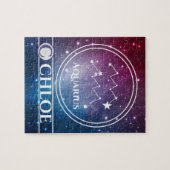 AQUARIUS Zodiac Sign Paars Night Sky Stars Name Legpuzzel (Horizontaal)