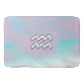 Aquarius Zodiac Sign Pastels Moeder van het pareld Badmat (Voorkant)