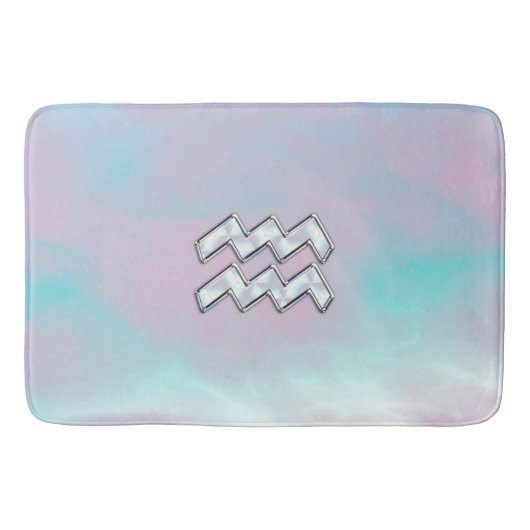 Aquarius Zodiac Sign Pastels Moeder van het pareld Badmat (Voorkant)